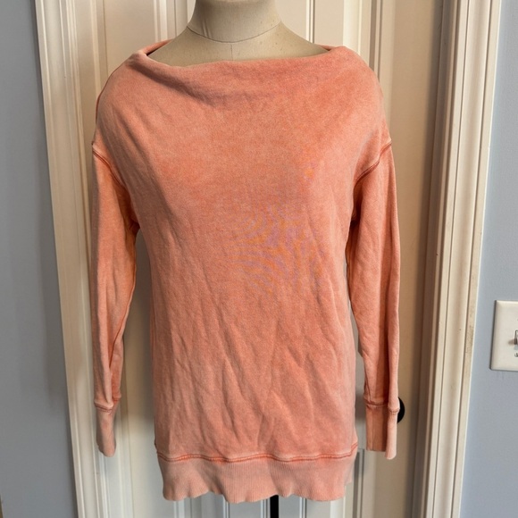 Pilcro XS Donna Tunic Pullover Sweatshirt Top ~ Off Shoulder Relaxed Slub Anthro - Picture 1 of 9